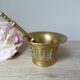 Mortar and Pestle in Solid Bronze – Face Decoration – Antique Style