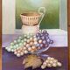 Tableau : huile sur carton - Nature morte aux raisins