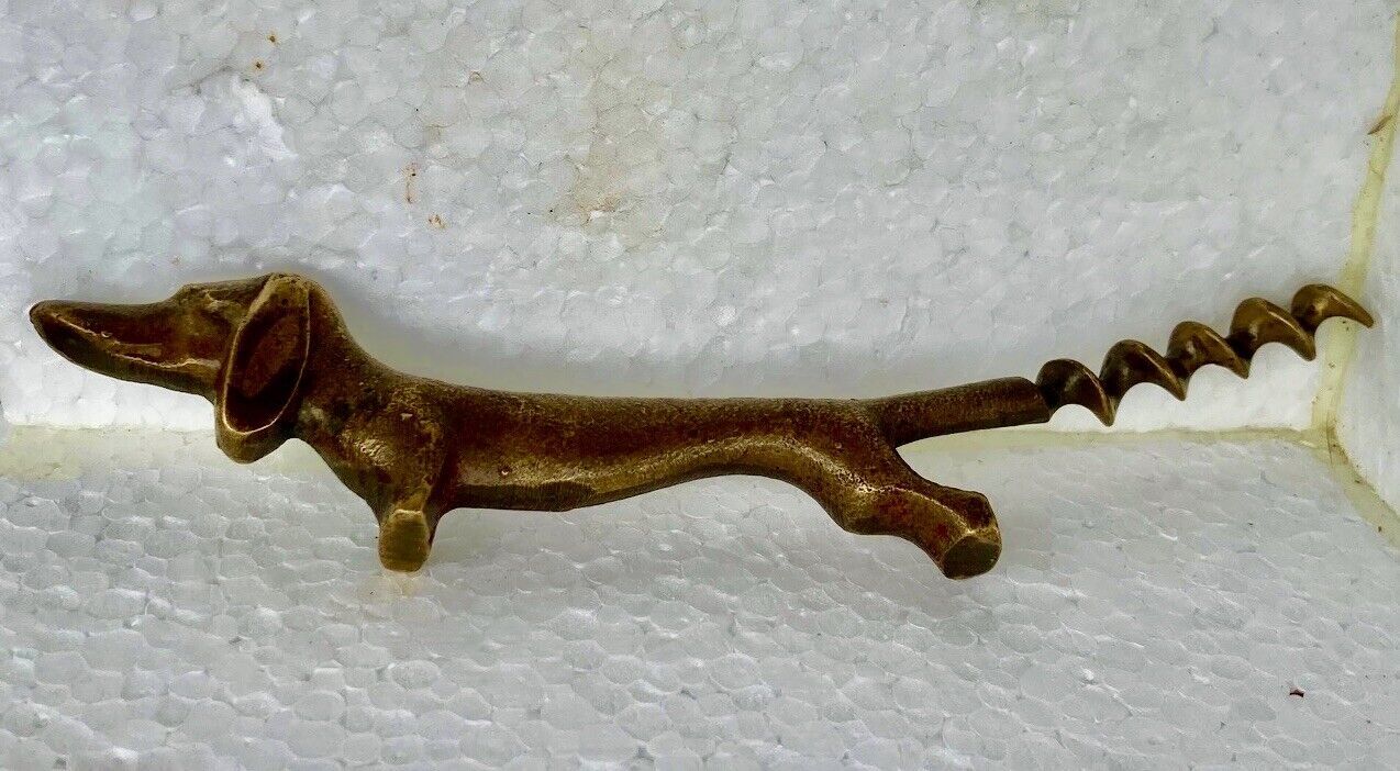 corkscrew old dog Dachshund or Basset bronze - Corkscrew - Korkenzieher