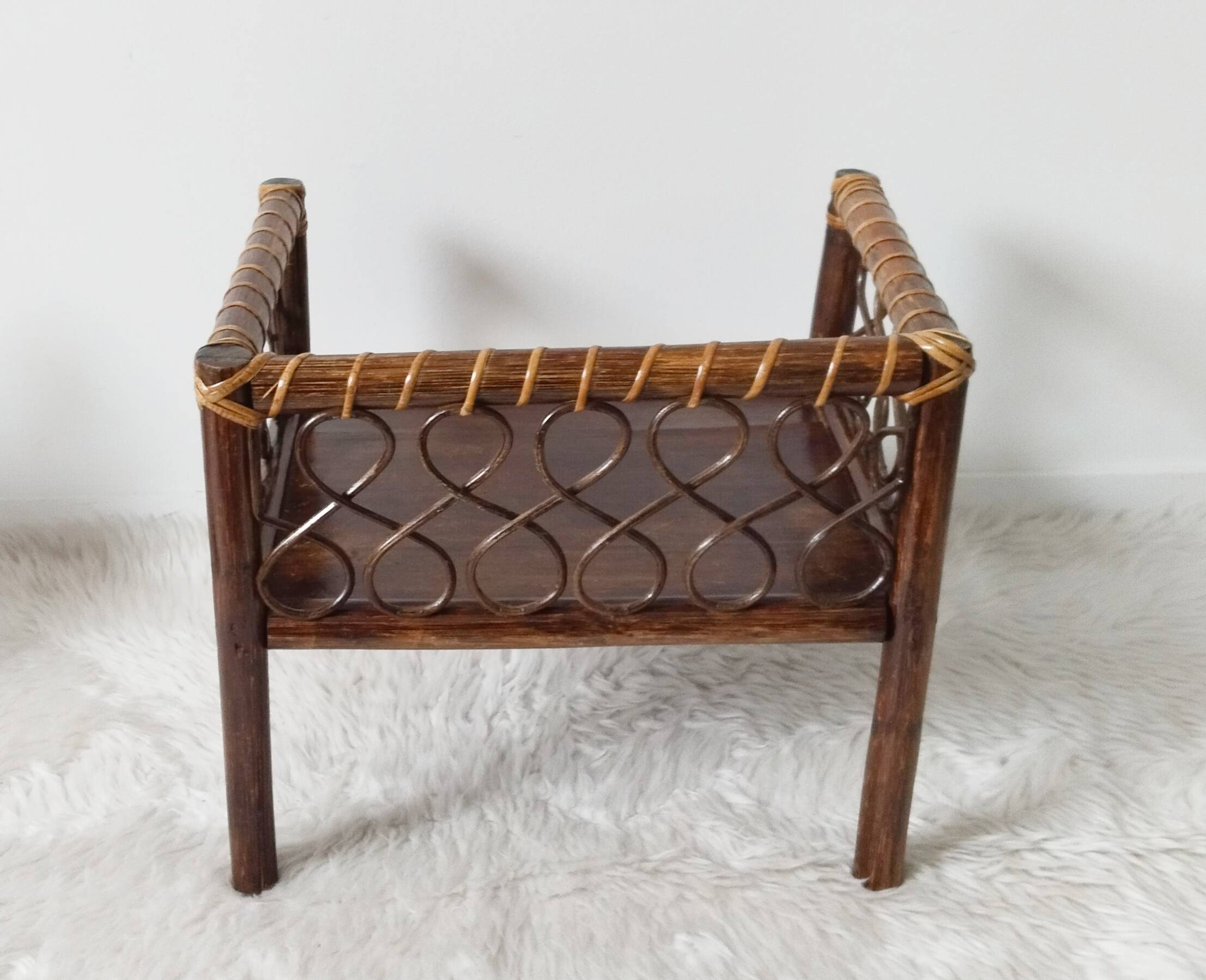 Vintage rattan children's armchair