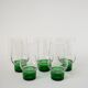 Lot de 5 verres Long Drink Design à pieds vert, 1970