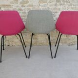 Trio of tonneau chairs by Pierre Guariche for Steiner