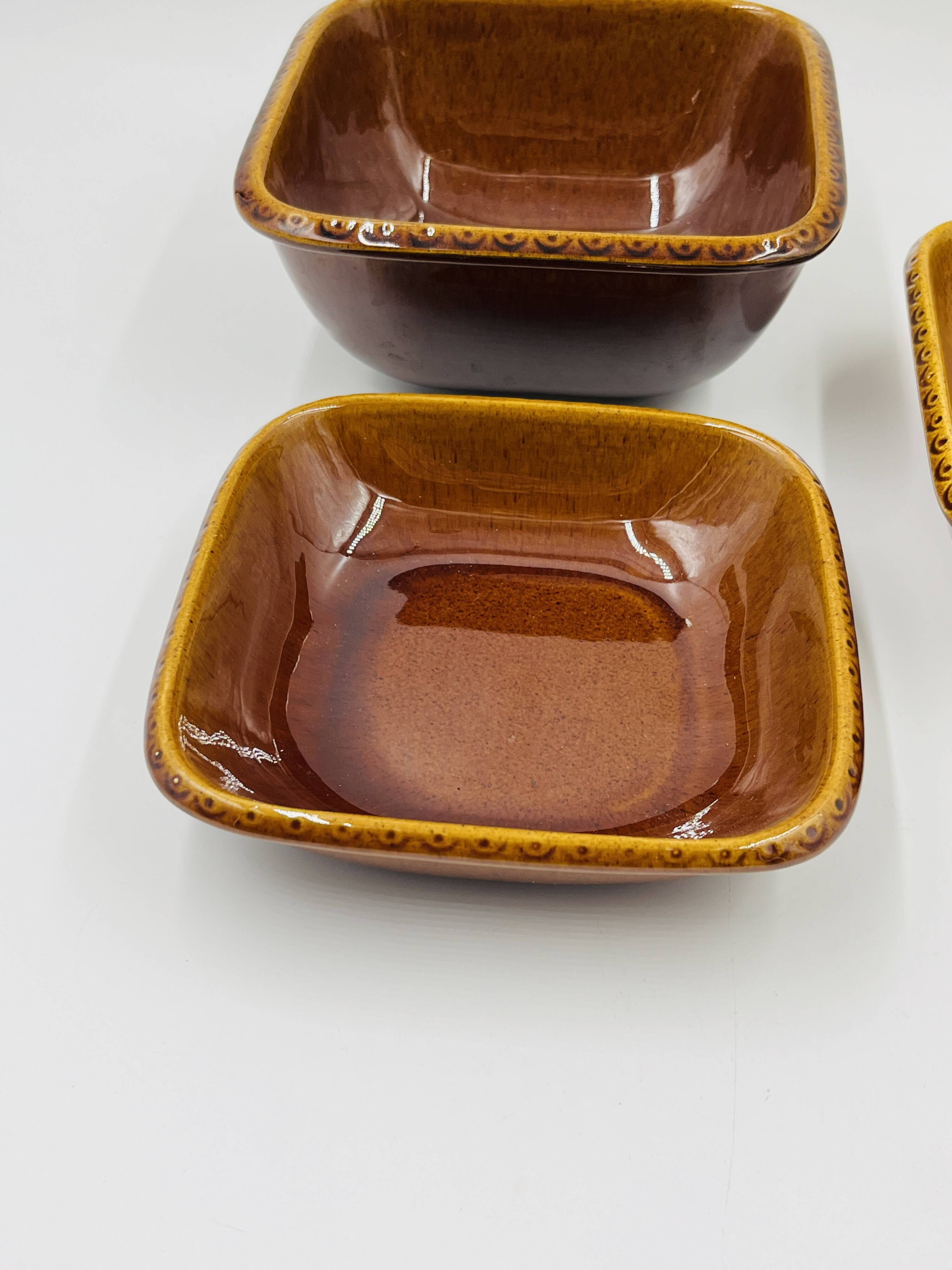 Lot 3 Square Plates Stoneware Deco Hälsingborg K.J. Svensson