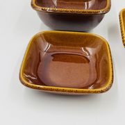 Lot 3 plats carrés en grès Deco Hälsingborg K.J. Svensson