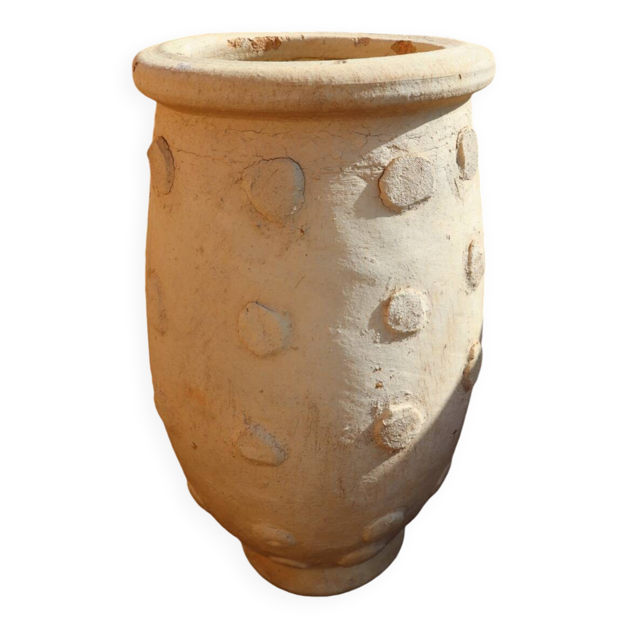 Large handmade raw tamegroute terracotta jar