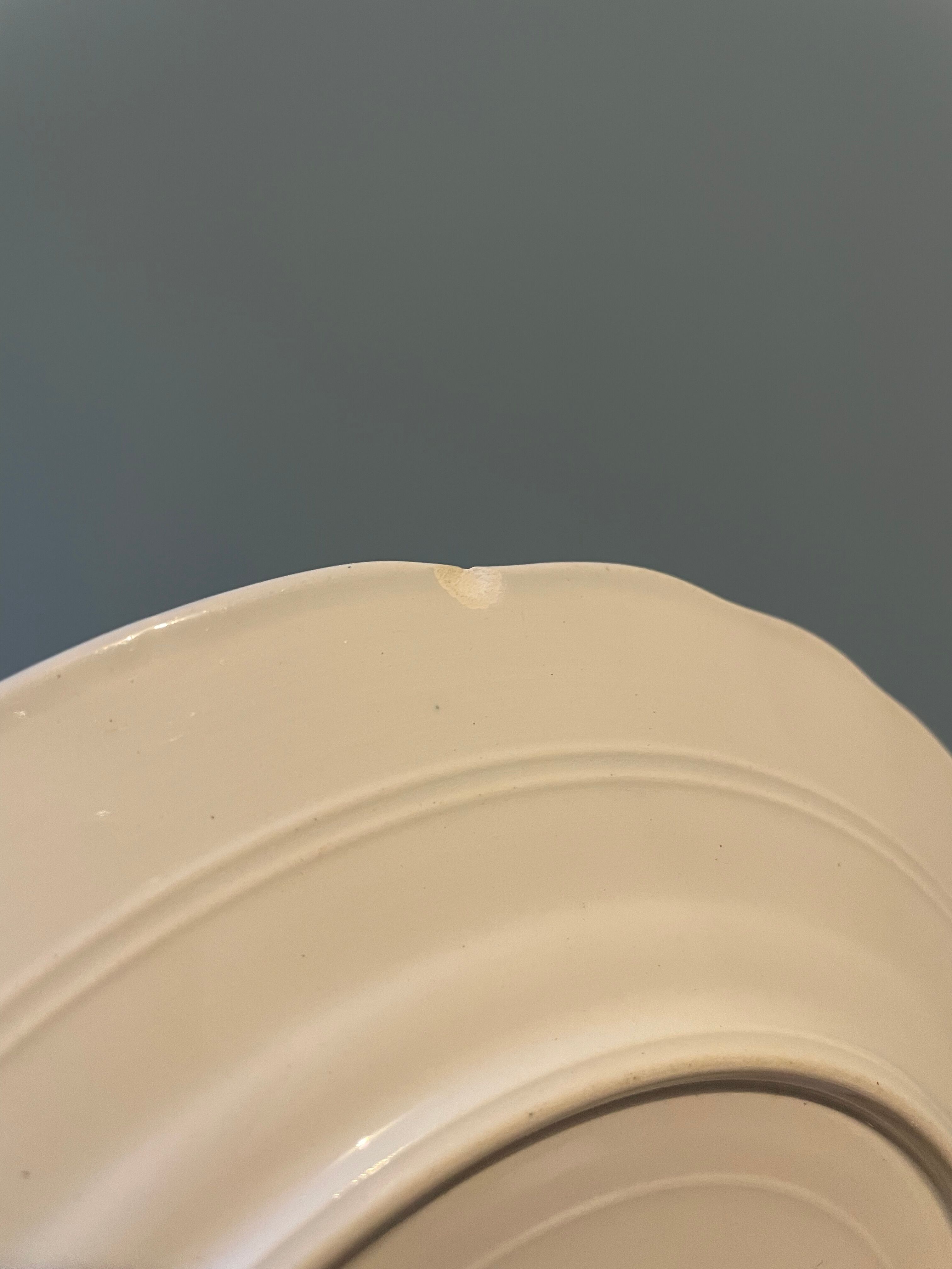 Set of 2 small plates XIXth Iron Earth Regency collection