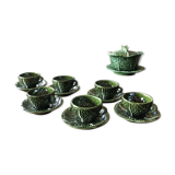 6 coffee cups in barbotine cabbage