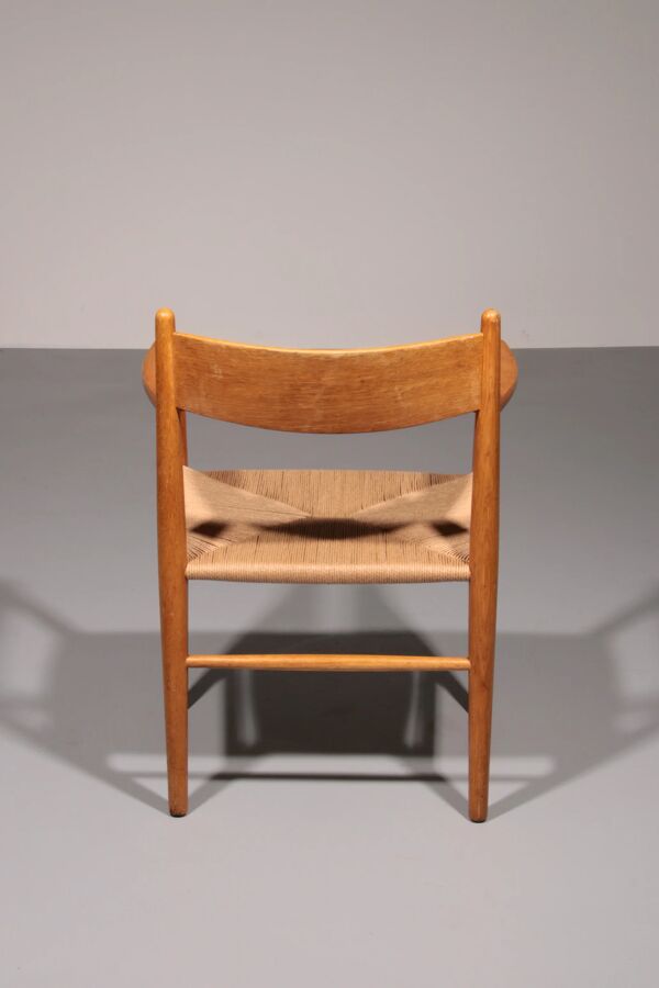 Chaises de salle à manger en chêne et nouvelle corde à papier par Hans J. Wegner pour Carl Hansen CH37