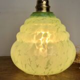 Applique tulipe en verre de Clichy vert mint