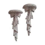 Duo of rococo style wall lamps