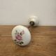 2 Large round porcelain door handles with pink flower decoration diameter