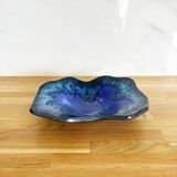 Large vintage blue ceramic empty pocket
