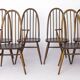 Set of 6 Ercol Quaker Windsor Dining Chairs | 1960s British Mid-Century Mod