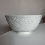 Burleigh Davenport English earthenware salad bowl with vine leaf and strawberry relief