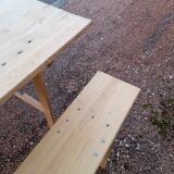 Table and folding benches of bistro guinguette -2m20