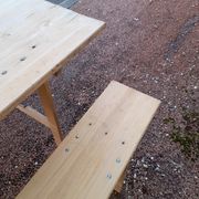 Table and folding benches of bistro guinguette -2m20