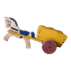 Horse cart and cart, old wooden pull toy.