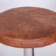 Pair of Bauhaus Chrome-Plated Steel Stools, Brown Leather, Czech, 1930-1939