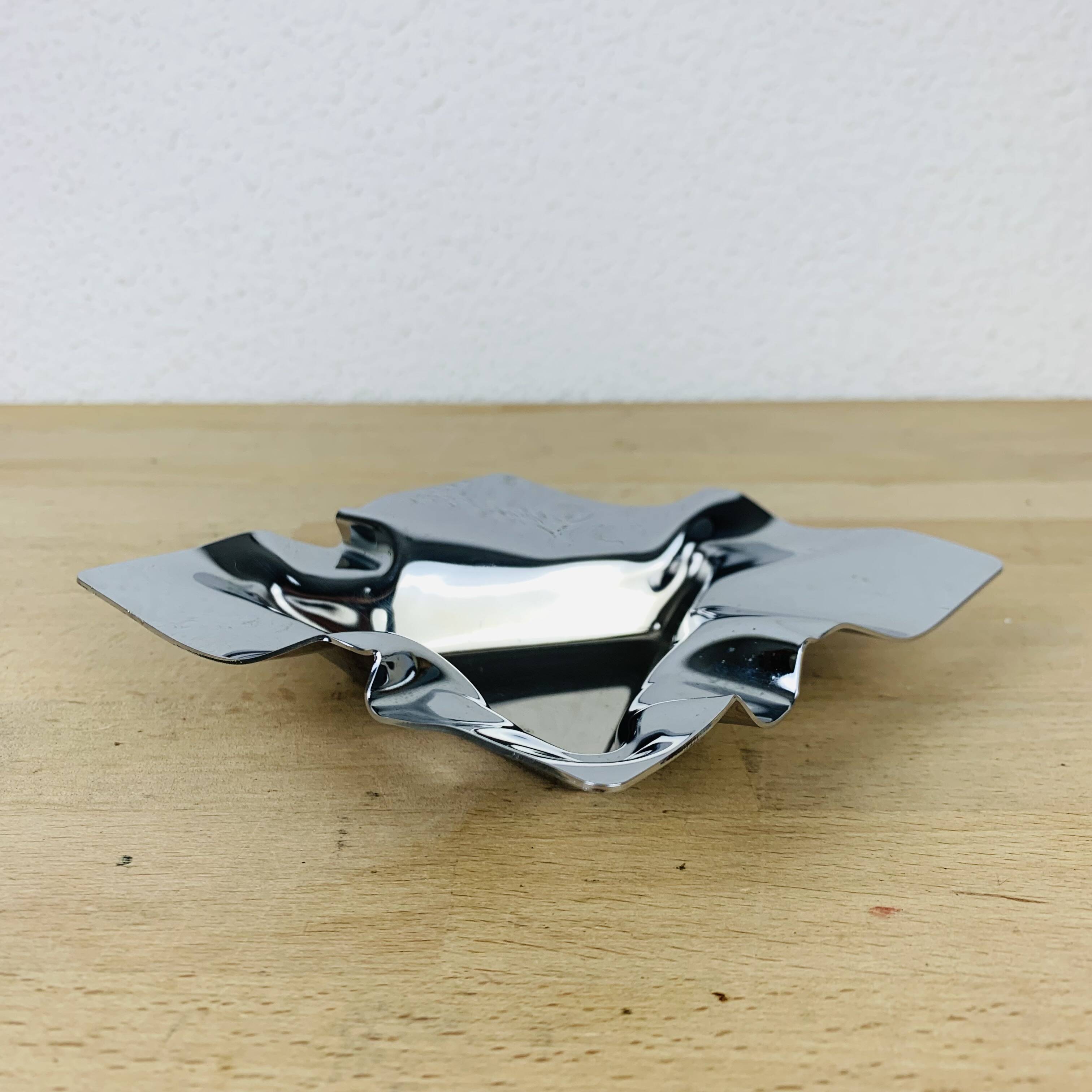 Chromed stainless steel designer ashtray