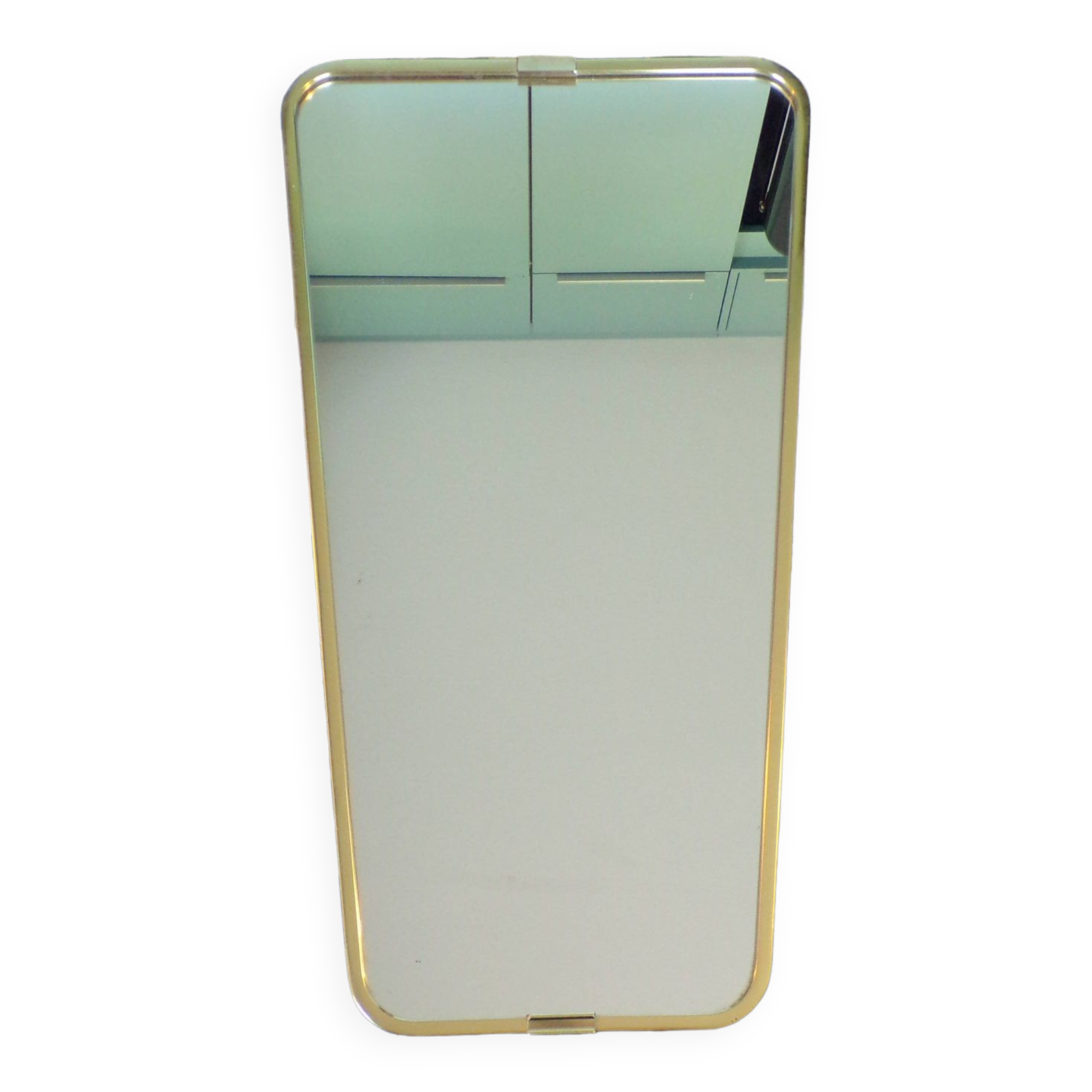Free form mirror 45X80 cm brass frame