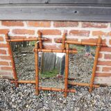 3 Anciens Miroirs en Faux Bambou