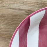 8 assiettes rayures rose