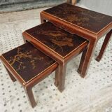 Antique set of oriental style nesting tables