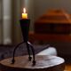 Tripod candle holder in black enamelled wrought iron, 1960s