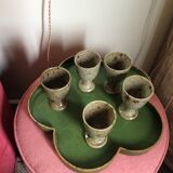 Set of 5 cups in sandstone