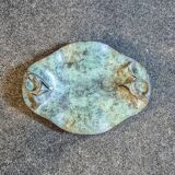 Fruit holder in oxidised brass with floral decoration, Italy 1940s