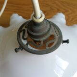 Opaline pendant light with claw and ceiling rose