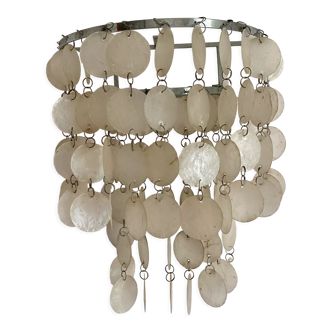 Mother-of-pearl tassel wall lamp from the 60s and 70s