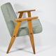 Classic Polish armchair type 366 1960s green fabric, teak wood