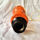 Large vintage lamp base in orange lacquered wood