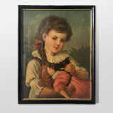 table in chromolithography framed early twentieth century