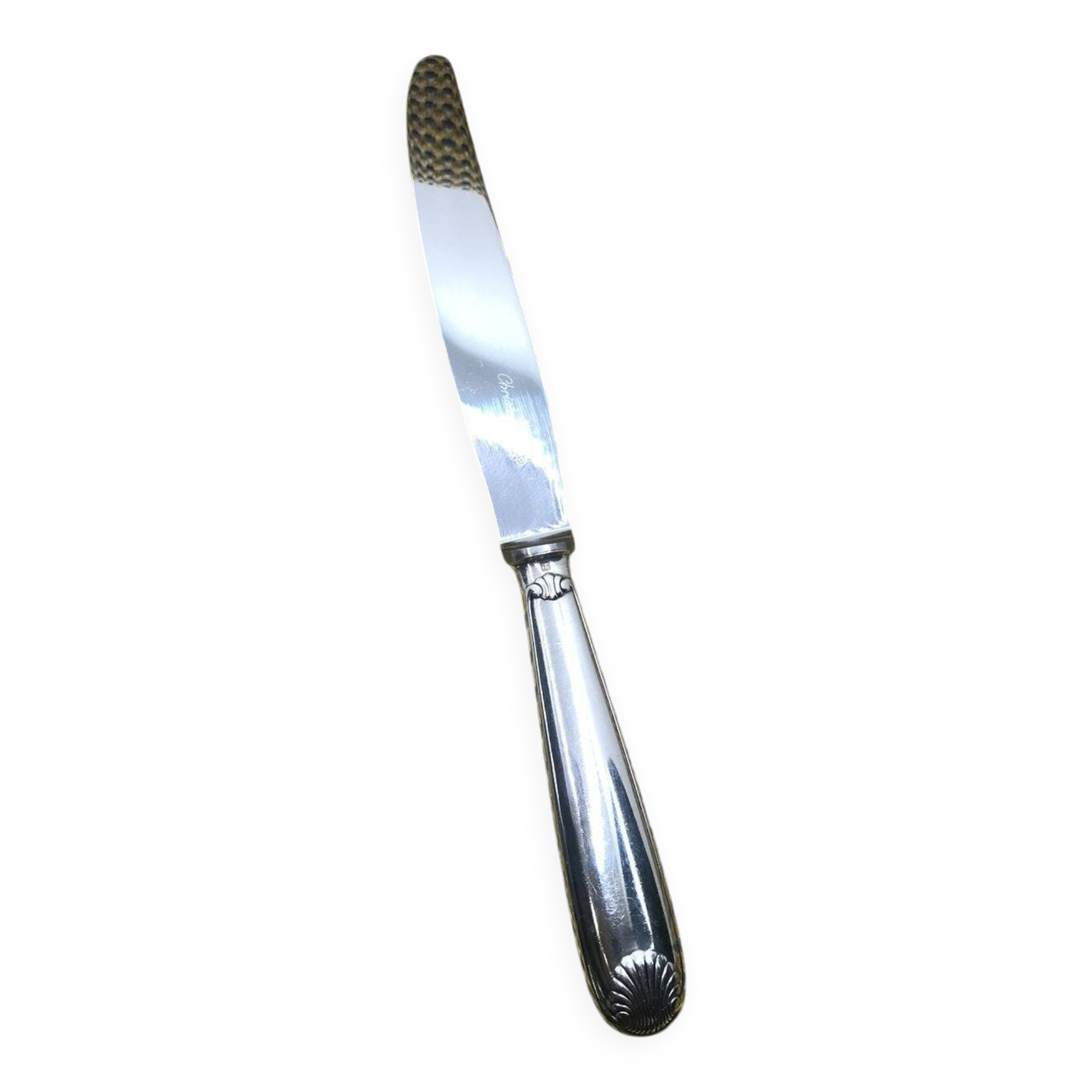 Christofle silver-plated knife, Coquille model