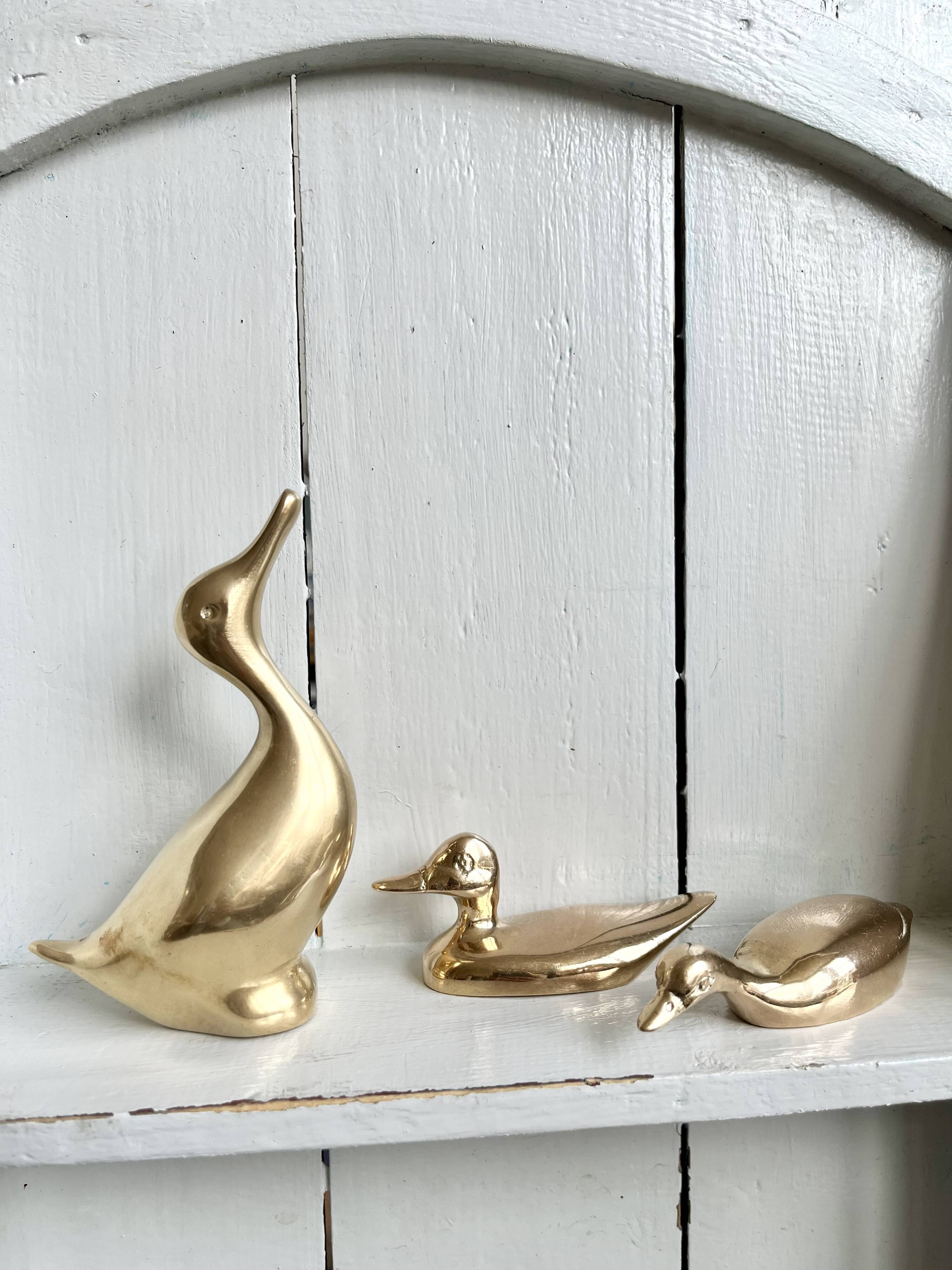Three ducks or trio in solid brass