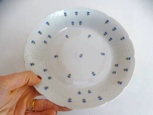 10 deep plates Limoges GDA porcelain with blue cornflowers 1930 Ø 19 cm