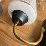 Pair of vintage glass/metal wall lights / circa 1950s 1960s