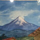 Tableau ancien, paysage Mexicain, signé XX siècle