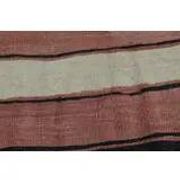 Striped Turkish Vintage Orange Beige Brown Kilim Wool Runner Rugs 142x315