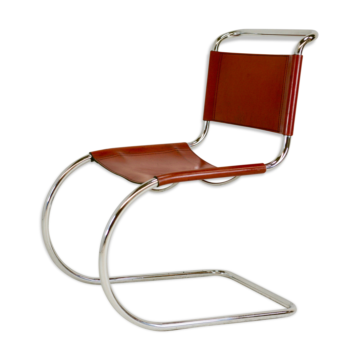 Chaise MR10 Mies Van Der Rorhe circa 1960 cuir cogna