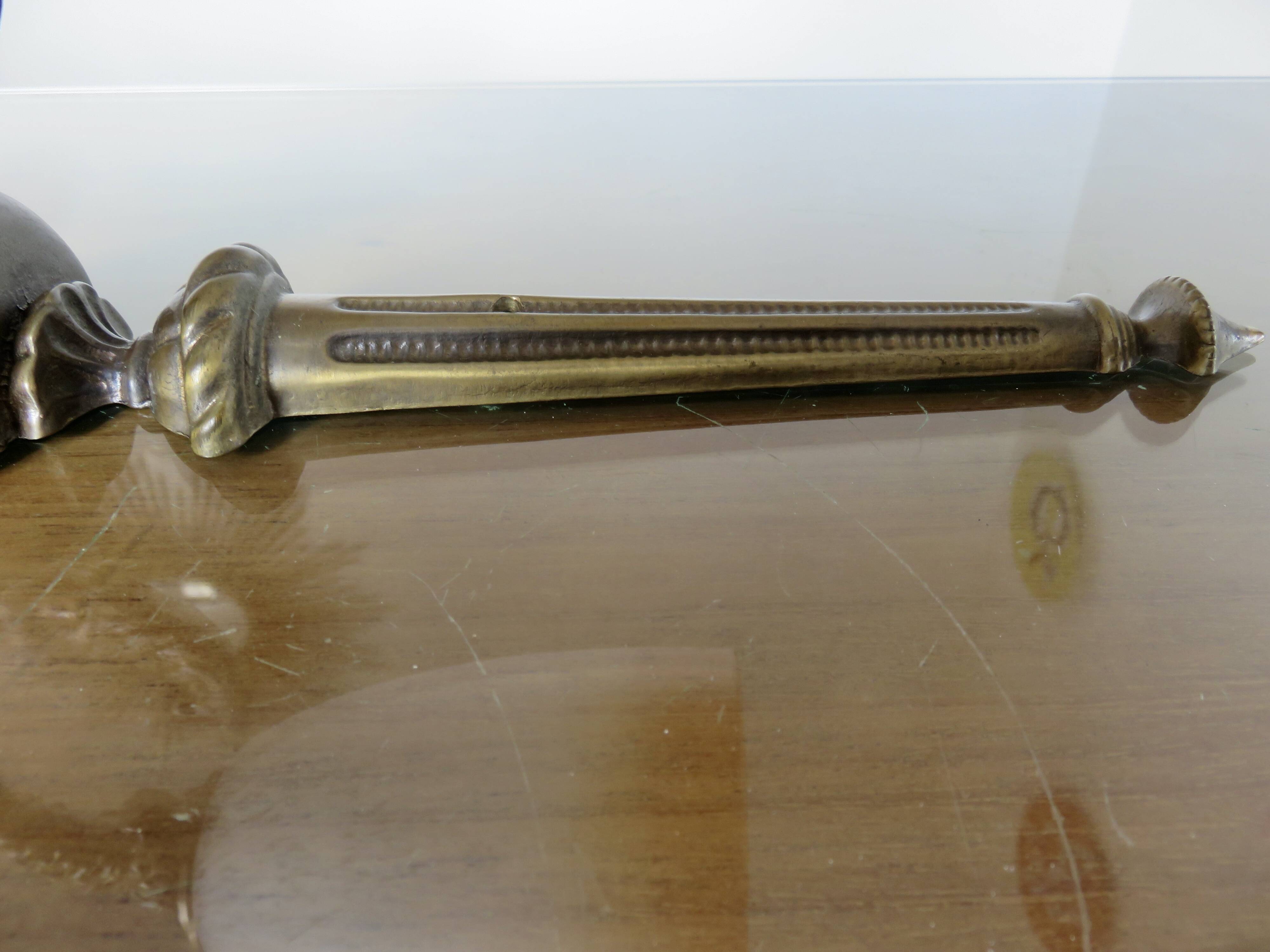 Pair of art deco wall lights in marbled glass and brass