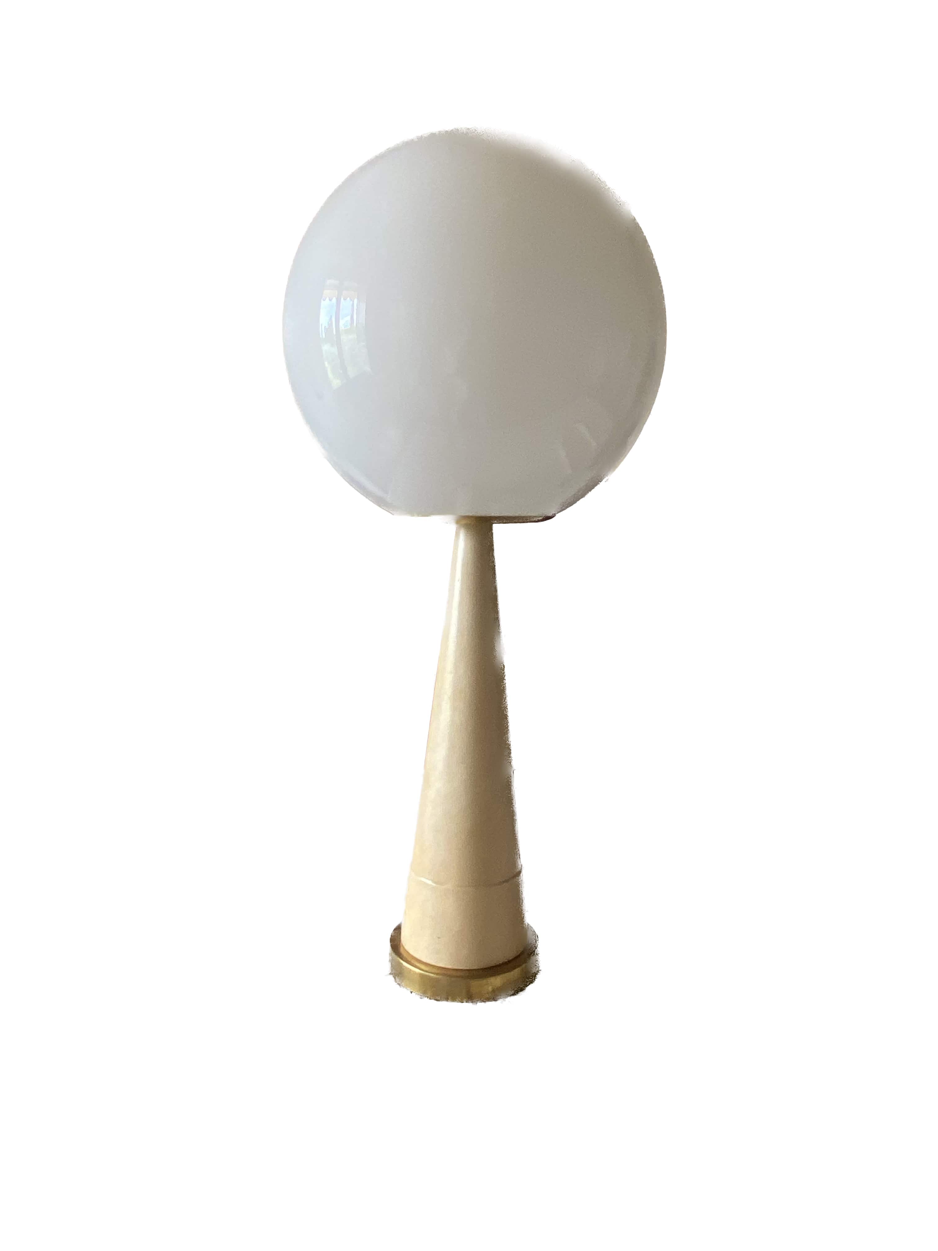 Conic parchment and brass table lamp, France 1960
