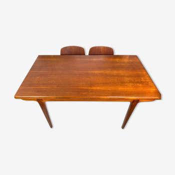 Large teak dining room table with extensions - 6 to 10 people - designer Jean Tricoire & Robert Vecchione - 1960 (Vintage)