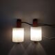 Pair of Scandinavian teak and perspex sconces Vintage 1960