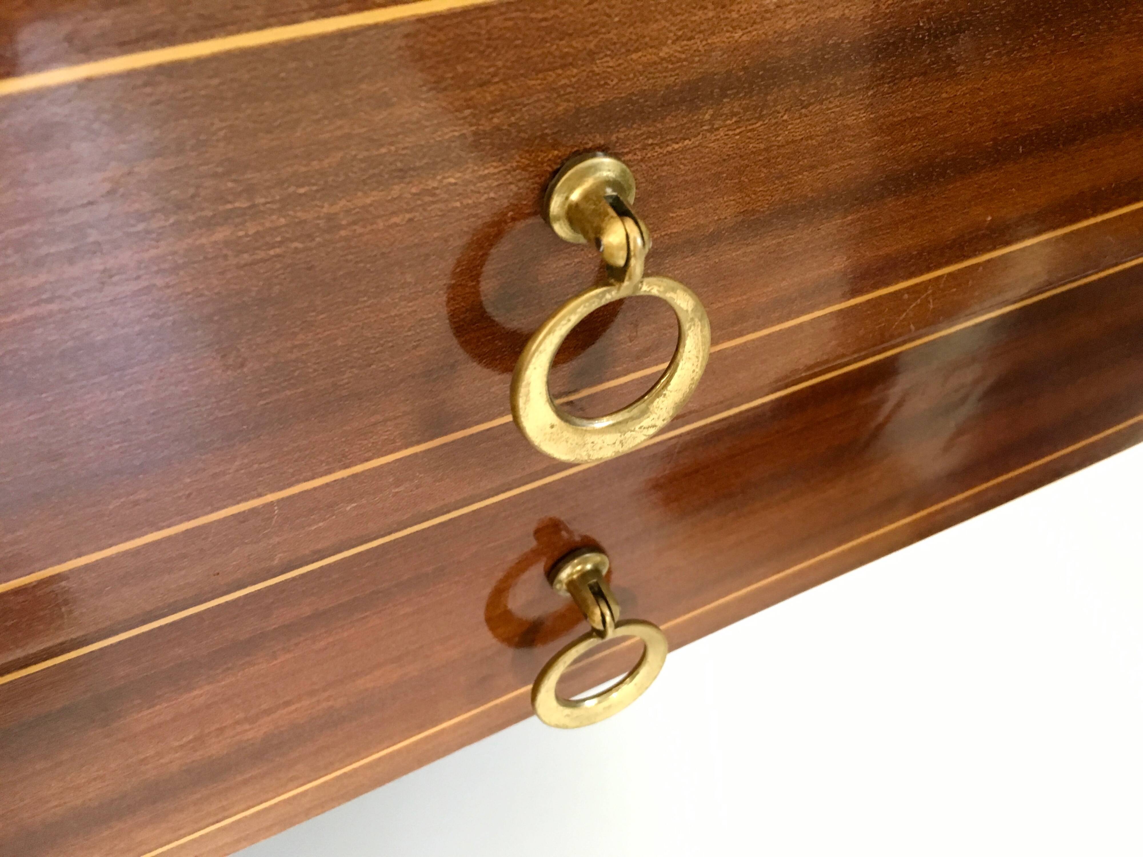 Monumental Wooden Cabinet with Parchment Panels by Gio Ponti, Italy