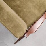 1960 Henryk Lis Mid Century Armchair in Forest Green Velvet