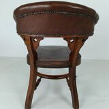 Victorian mahogany leather desk chair