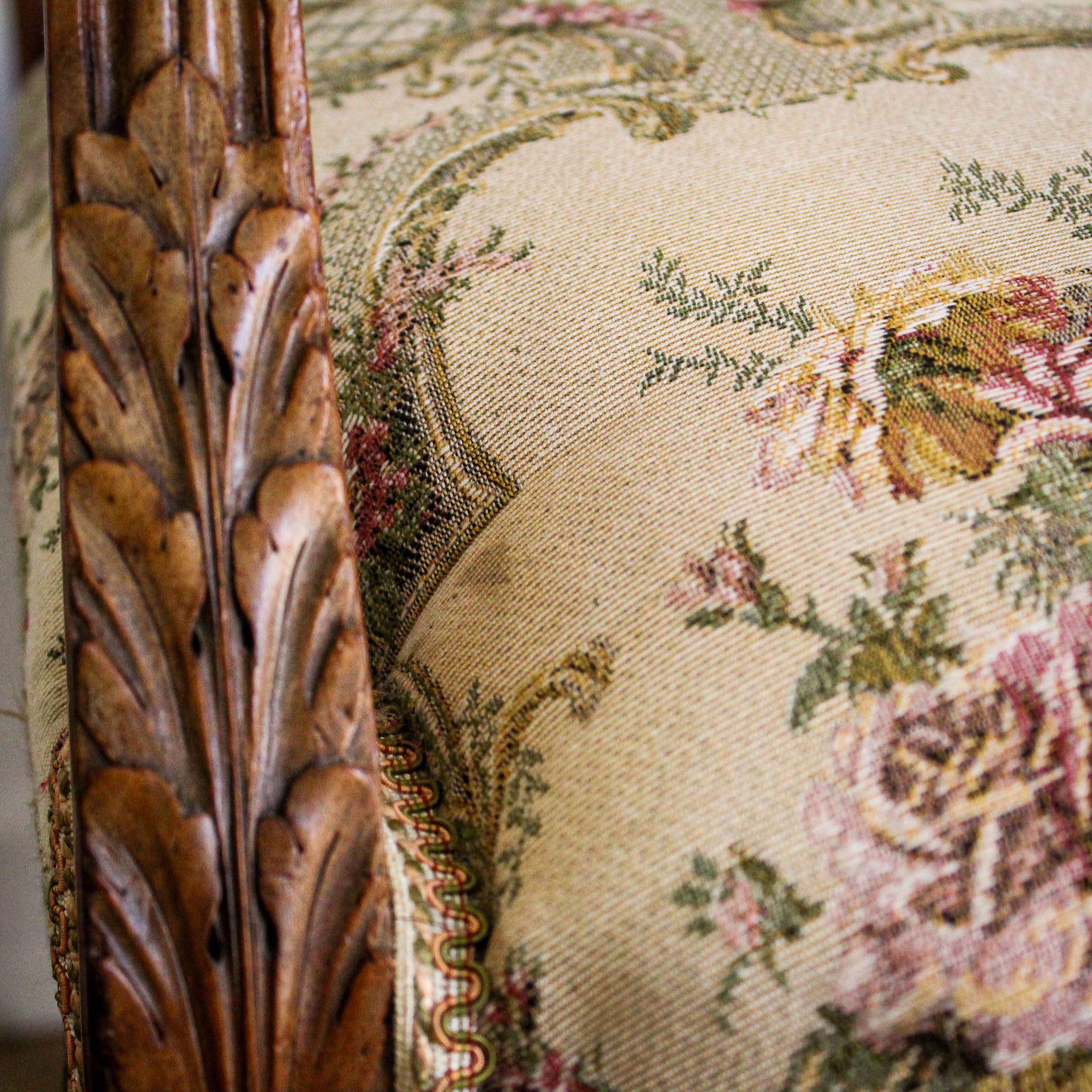 Louis XVI style carved armchair